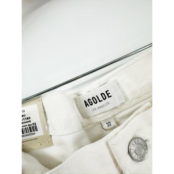 Agolde Cooper Milkshake White Straight High Rise Cargo Jeans Size 32 - Picture 5 of 7